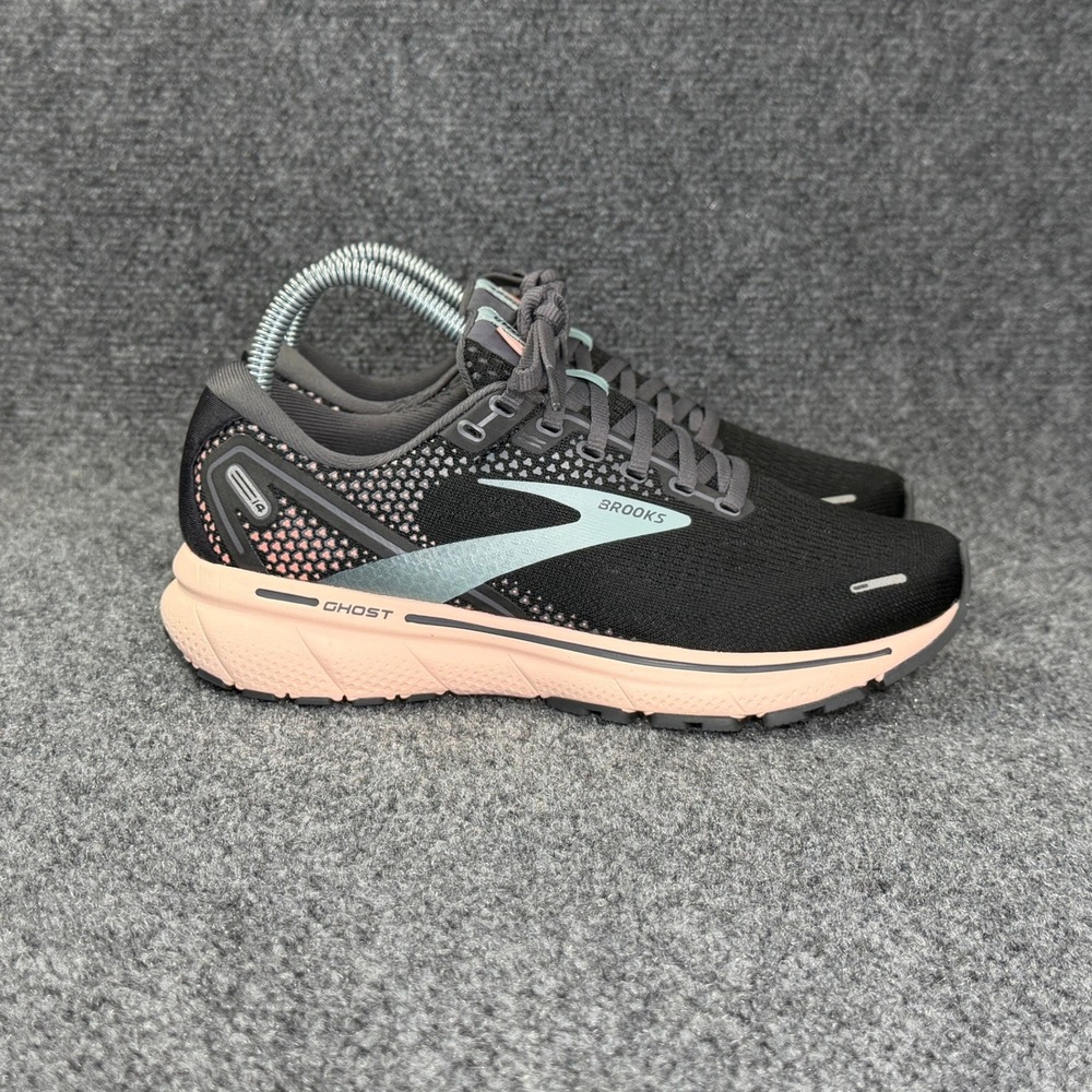 Brooks Ghost 14 Running Shoes Womens 6.5 Black Pearl Peach Athletic Run Training